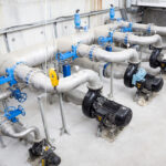 Wastewater,Treatment,Plant.,A,New,Pumping,Station.,Valves,And,Pipes.