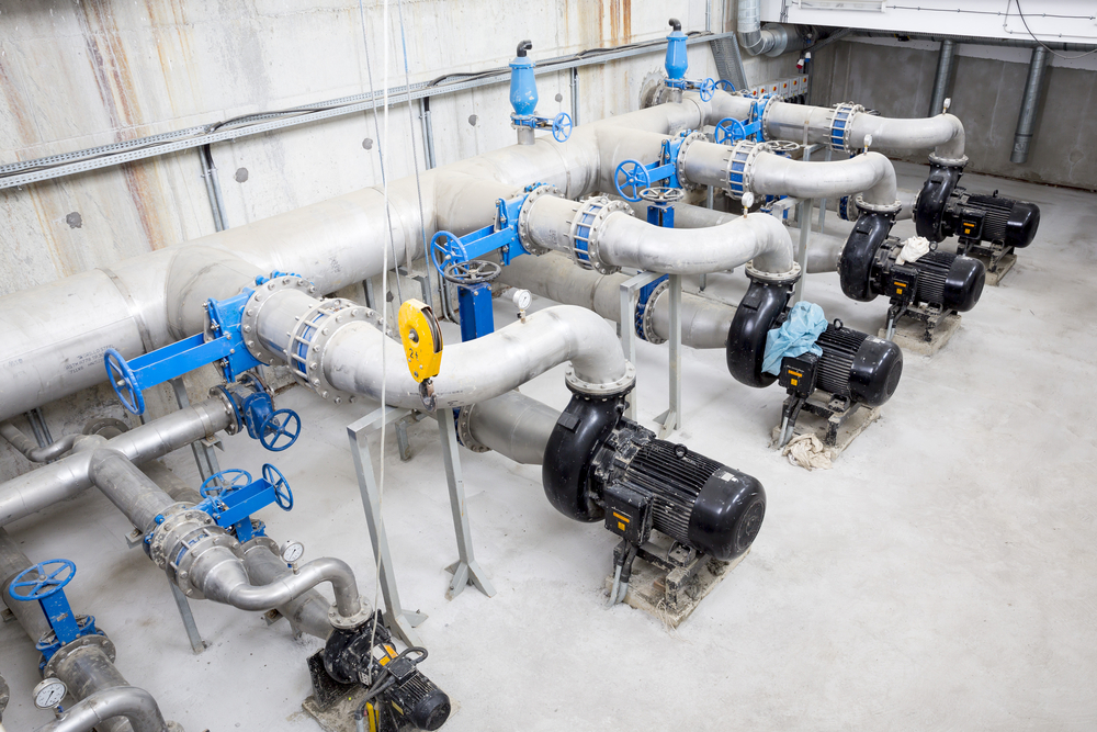 Wastewater,Treatment,Plant.,A,New,Pumping,Station.,Valves,And,Pipes.